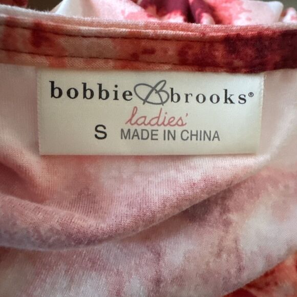 Bobbie Brooks Women’s Small Boho Tie Dye Shirt Bell Sleeve Faux Suede Tie Red - Picture 12 of 13